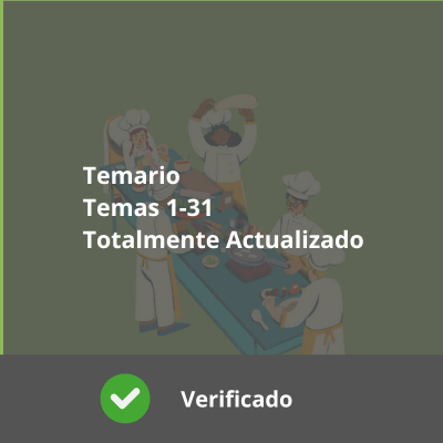 Temario Cocina y Pastelería - 31 Temas Actualizados - Verificado y Alta Calidad - Del tema 1 al 31