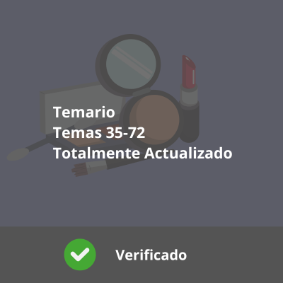 Temario Oposición Estética - 38 Temas Actualizados - Verificado y Alta Calidad - Del tema 35 al 72