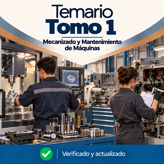 Temario de Mecanizado y Mantenimiento de Máquinas, temas 1 al 34, para oposiciones de FP - DocentesPro