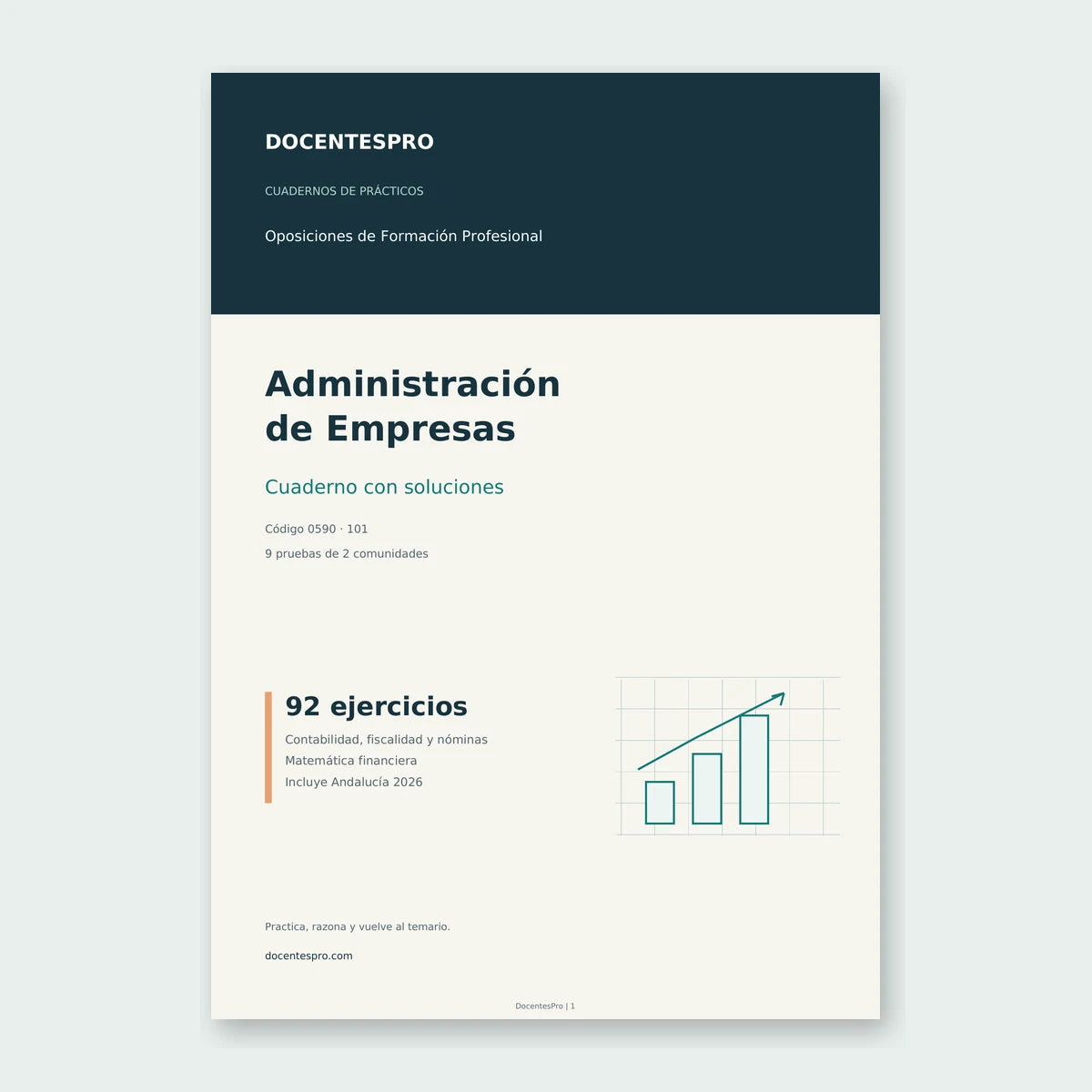 Cuaderno de supuestos prácticos de Administración de Empresas FP con soluciones: 92 ejercicios de contabilidad, fiscalidad, nóminas y matemática financiera.