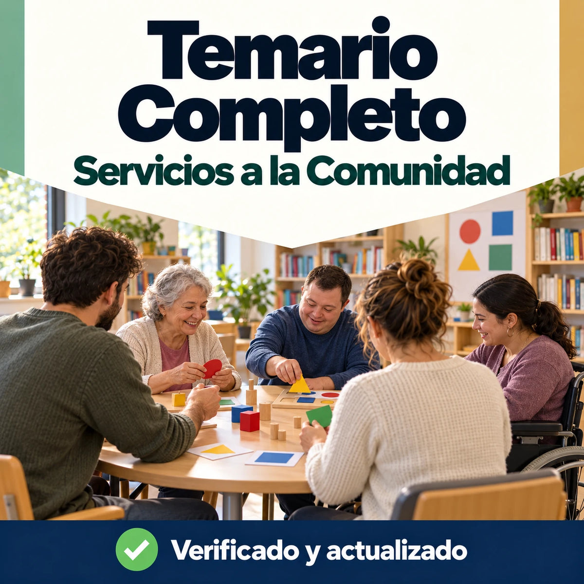 Temario de Servicios a la Comunidad FP, 49 temas, con una actividad participativa en un centro comunitario.