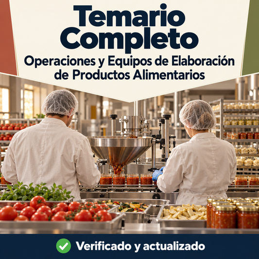 temario Completo Oposiciones Operaciones y Equipos de Elaboración de Productos Alimentarios