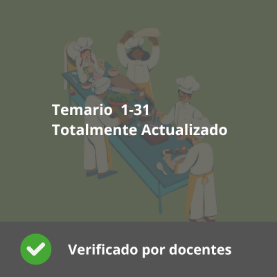 Temario Cocina y Pastelería - 31 Temas Actualizado - Verificado y Alta Calidad - Del tema 1 al 31