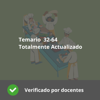 Temario de Cocina y Pastelería, temas 32 al 64, para oposiciones de FP - DocentesPro