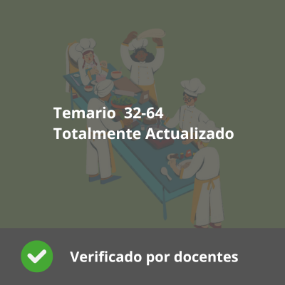 Temario Cocina y Pastelería - 33 Temas Actualizados - Verificado y Alta Calidad - Del tema 32 al 64